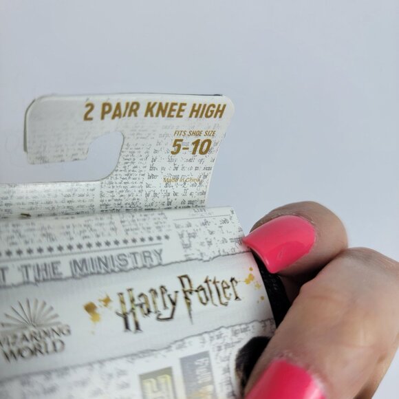 Harry Potter Gryffindor Knee High 2 Pair Pack Nostalgia School Girl Academia - Picture 5 of 6